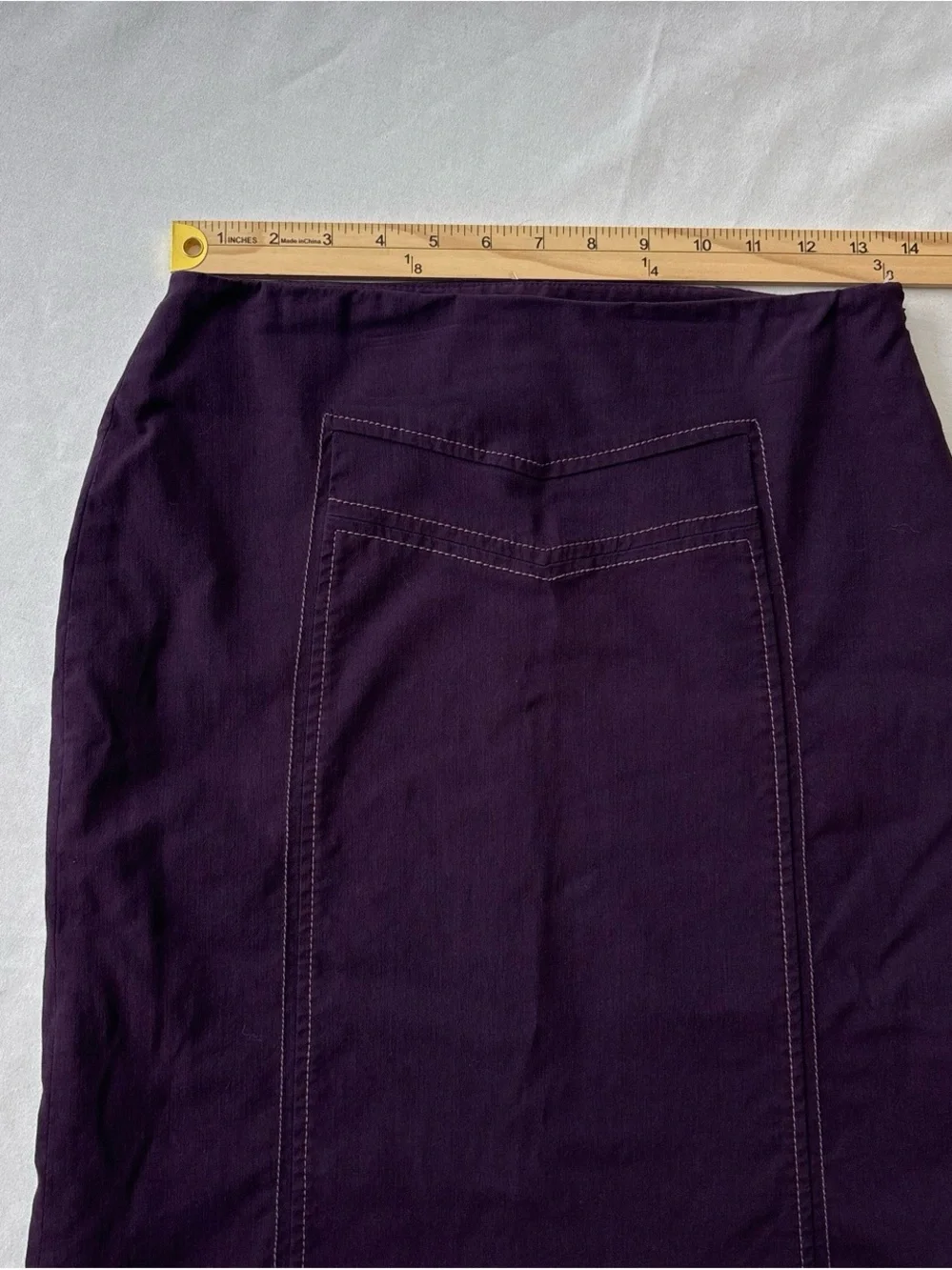 Elevenses (Anthropologie) Deep Purple Ruffle Hem Midi Skirt 2